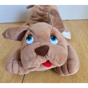 Vintage 1985 Prestige Toy Corp Lil Ripples Wrinkle Brown Puppy Dog Plus Toy 8 in